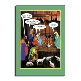 Jesus-Bo-Besus - Humorous TalkBubbles Merry Christmas Greeting Card