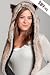 Faux FUR ANIMAL HATS HOODS BEAR BROWN ski WITH MITTENS UNISEX GLOVES SCARF WITH PAWS