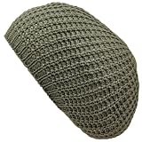 Gray Warm Thin Slouchy Knit Tami Beret Cap Hat