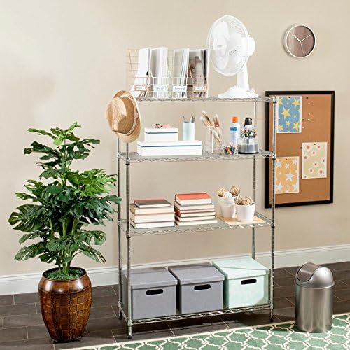 Safavieh Happimess Delta 4 Tier Heavy Duty Commercial Chrome Wire Shelf
