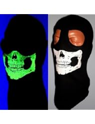 Childs Size Glow in the Dark 2 Hole Skull Ghost Ski Face Mask MW2 Balaclava Call of Duty Style Winter Hood for Youth / Kids