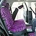 OxGord SCVE-Z1B-PP Purple & Black Zebra Car Cover Set (6pc)