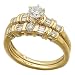 14K Yellow Gold Diamond Wedding Ring Set (Center stone is not included)