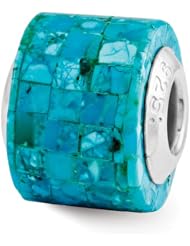 Sterling Silver Reflections Turquoise Mosaic Bead
