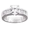 Personalized Sterling Silver Round CZ Engraved Engagement Ring