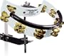 Rhythm Tech DST 21 Drum Set Tambourine-White-Brass Jingles