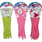 Evriholder Glam Gloves, fluorescent green, pink and pink with red hearts