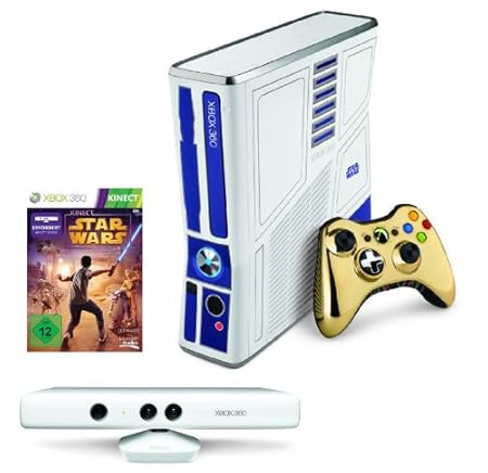 Xbox 360 - Konsole Slim 320 GB inkl. Kinect Sensor + Kinect Star Wars, weiß (Limited Edition)