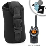 Two-Way Radio Dura-Neoprene Carrying Case with Belt Clip for Midland GXT1000VP4 / LXT380VP3 / GXT760VP4 /GXT1050VP4 / GXT5000 and more! ** Includes Radio Cleaning Kit**