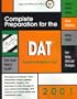 DAT: Complete Preparation for the Dental Admission Test, 2001 Edition: The Science of Review