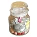 Glass Candy Jar with Crossed Tennis Racquets Pewter Emblem