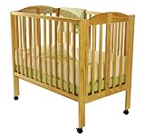 Dream On Me 2 in 1 Portable Folding Stationary Side Crib, Natural Dream On Me 2 in 1 Portable Folding Stationary Side Crib, Natural
