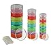 GMS® 7 Day Stackable Pill Organizer with Extra Lid for Travel - (3 Pack) 1 Small, 1 Medium and 1 Large Size and 1 Extra Lid Each
