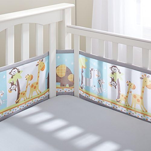 Breathable Baby Mesh Crib Liner (Best Friends) with Breathable Baby Giraffe Toy