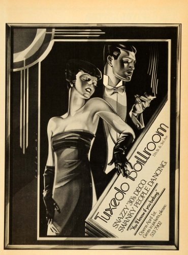 1976 Ad Tuxedo Ballroom 17th Street & 3rd Avenue New York Art Deco Dancing Dance - Original Print Ad