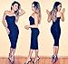 Whoinshop Women Sexy Below Knee Strapless Cocktail Bandage Dress