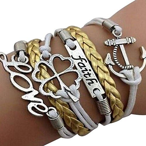 Europe and the United States to Restore Ancient Ways Leather Bracelet Love Faith (W19)