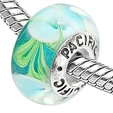 Pacific 925 Collection Sterling Silver Glass Bead - Flower Garden (Pandora and Chamilia Compatible)