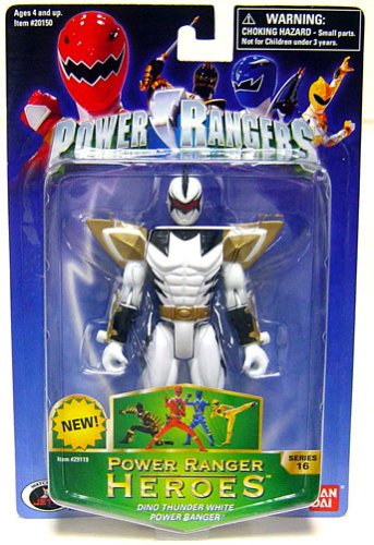 51WWgxxp37L Power Rangers Heroes Dino Thunder Series 16 Action Figure White Ranger