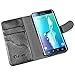 Galaxy S6 Edge Plus Case, i-Blason Slim Leather Wallet Book Cover with Stand Feature and Credit Card ID Holders for Samsung Galaxy S6 Edge Plus + (Black)