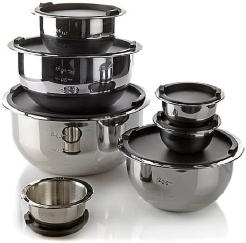 Stainless Steel Mixing Bowl Set 14 Piece by Elite Bistro