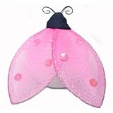 4 Small Pink Glitter Ladybug Decorations - Ladybugs Hanging Nylon Nursery... by Bugs-n-Blooms