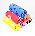 Pecute Dog Blanket Puppy Cat Soft Warm Bed Mat Paw Print Fleece Cushion 2 Pack Random Color