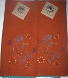 Simply Southwest Kokopelli Embroidered Tea Towel Kitchen Linens Set/2