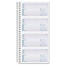 Adams Phone Message Book, 5.25 x 11 Inch, Spiral Bound, 2-Part, Carbonless, 600 Sets, White and Canary (SC1164D)