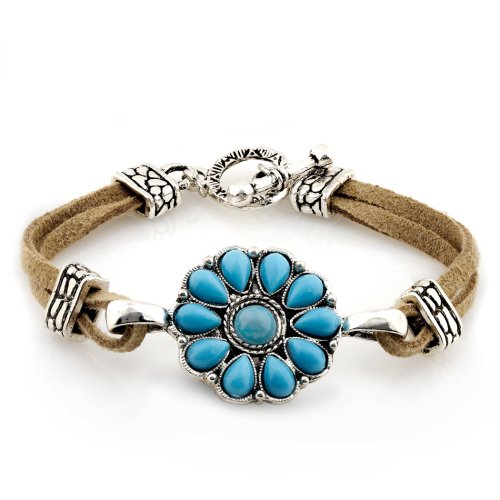Turqoise and Leather Bracelet