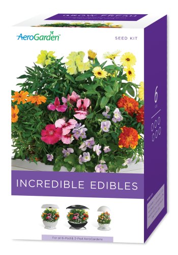 Childrens Toyshop  Outdoor Living : AeroGarden 6-Pod Seed Kit Incredible Edibles Flowers