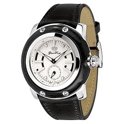 Glam Rock Unisex GR11014 Miami Collection Stainless Steel and Black Leather Watch