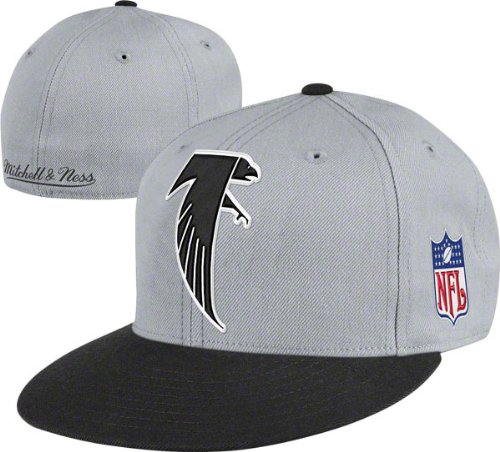 Atlanta Falcons Grey Mitchell & Ness Throwbacks 2-Tone XL Logo Fitted Hat