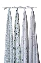 Aden & Anais Muslin Swaddling Blanket /Muslin Squares Navy/Lime 4 Pack