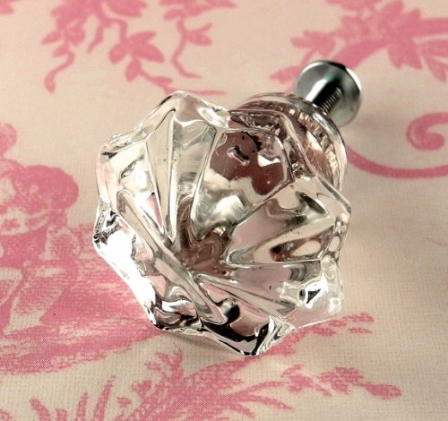 Vintage Style Glass Knobs, Shabby Chic Cabinet Knob Set/24pc ~ T10 Diamond Style Clear Crystal Glass Drawer Pulls Vintage Style Glass Knobs, Shabby Chic Cabinet Knob Set/24pc ~ T10 Diamond Style Clear Crystal Glass Drawer Pulls