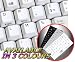 FRENCH AZERTY NON-TRANSPARENT KEYBOARD STICKER FOR LAPTOP, DESKTOP WITH BLACK LETTERING AND WHITE BACKGROUND Image