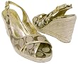 COACH KARA GOLD KHAKI SIGNATURE SANDALS WEDGES NEW NIB