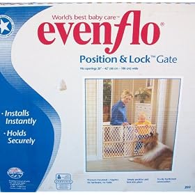Evenflo Position and Lock Baby Safety Gate Wooden