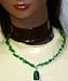 Green Beads Ethnic Short Chain Necklace with Pendant for Women and Teens Image