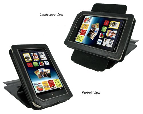 rooCASE (Black) Leather Case Cover  22 Angle 