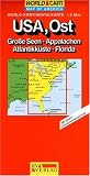 RV World-Kontinentalkarte 1:2 Mio. USA, Ost - Große Seen, Appalachen, Atlantikküste, Florida