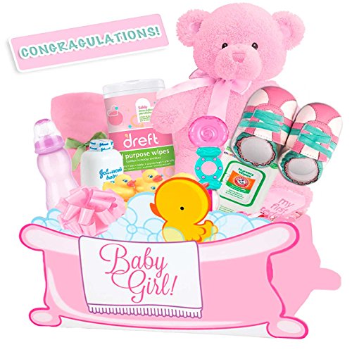 Baby Boutique Newborn Baby Girl Bath Time Deluxe Gift Basket Review