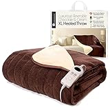 Homefront Luxury XL Family Size Reversible Electric Heated Chocolate/Cream Throw (130 x 200cm)