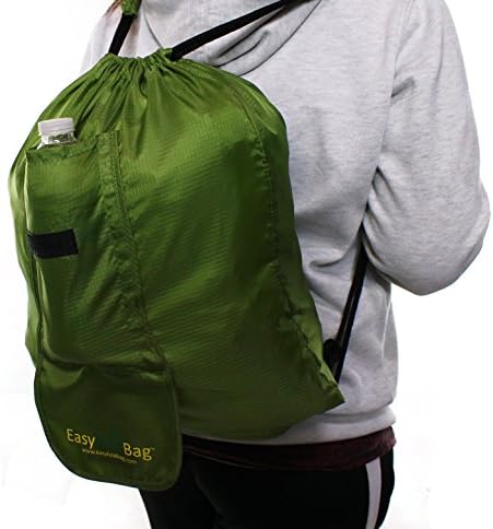 Easy Fold Drawstring Backpack Bag - Grocery Gym Hiking Fitness