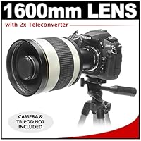 Rokinon 800mm Multi-Coated Mirror Lens with 2x Teleconverter (=1600mm) for Nikon D40, D60, D90, D300, D300s, D3, D3x, D7000, D3000, D3100 and D5000 Digital SLR Cameras