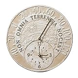 Celestial Indoor/Outdoor Thermometer and Wall Clock Combo - 14.5