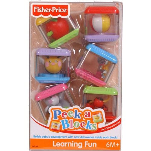 Childrens Toyshop  Toys : Peek a Blocks Learning Fun 6 Block Set 6M+ Fisher price