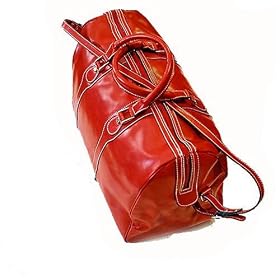 Floto Milano Duffle Tuscan Red Italian Leather Luggage Travel Bag