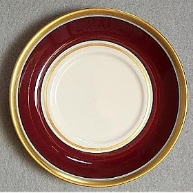 Mayer (American) Saucer - Burgundy and Gold Trim - Washington Redskins Colors by Mayer China