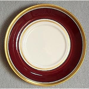Mayer (American) Saucer - Burgundy and Gold Trim - Washington Redskins Colors by